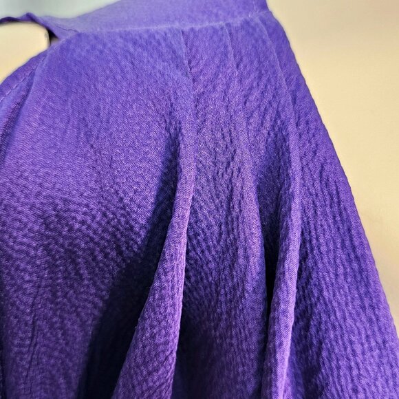 Black Halo Satin Cowl Neck Mini Dress Purple Size 8 NWOT Designer Cocktail Dress - Picture 7 of 11